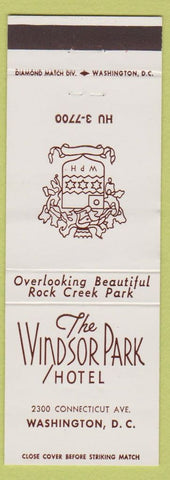Matchbook Cover - Windsor Park Hotel Washington DC