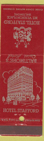 Matchbook Cover - Hotel Stafford Baltimore MD