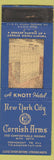 Matchbook Cover - Cornish Arms Hotel New York City WEAR