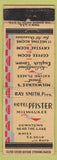 Matchbook Cover - Hotel Pfister Milwaukee WI WEAR