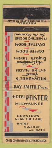 Matchbook Cover - Hotel Pfister Milwaukee WI WEAR