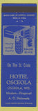 Matchbook Cover - Hotel Osceola WI