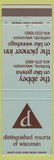 Matchbook Cover - Abbey Resort Fontana WI Lake Geneva Lake Winnebago Oshkosh