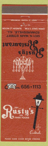 Matchbook Cover - Rusty's Restaurant Edwardsville IL