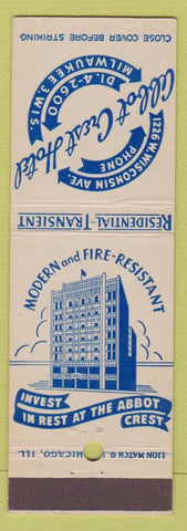 Matchbook Cover - Abbot Crest Hotel Milwaukee WI