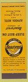 Matchbook Cover - Alphorn Motel Monroe WI Beautyrest Simmons Mattress