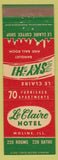 Matchbook Cover - Le Claire Hotel Moline IL