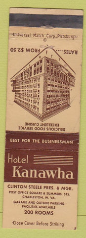 Matchbook Cover - Hotel Kanawha Charleston WV