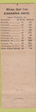 Matchbook Cover - Hotel Kanawha Charleston WV