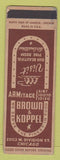 Matchbook Cover - Brown and Koppel Restaurant Chicago IL