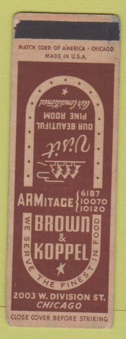 Matchbook Cover - Brown and Koppel Restaurant Chicago IL