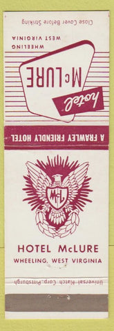 Matchbook Cover - Hotel McClure Wheeling WV