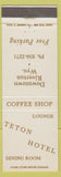 Matchbook Cover - Teton Hotel Riverton WY