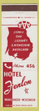 Matchbook Cover - Hotel Fenlon Rhinelander WI