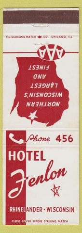 Matchbook Cover - Hotel Fenlon Rhinelander WI