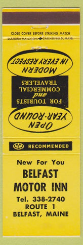 Matchbook Cover - Belfast Motor Inn Belfast ME