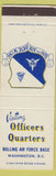 Matchbook Cover - Officers Quarters Bolling Air Force Base Washington DC