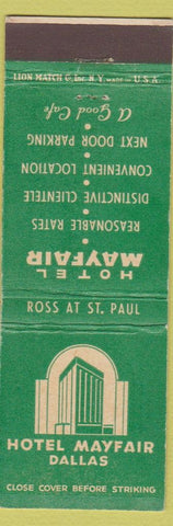 Matchbook Cover - Hotel Mayfair Dallas TX