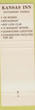 Matchbook Cover - Kansas Inn Hutchinson KS