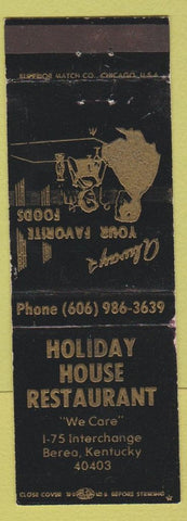 Matchbook Cover - Holiday House Restaurant Berea KY WEAR