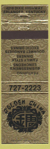 Matchbook Cover - Golden China Chinese Erlanger KY
