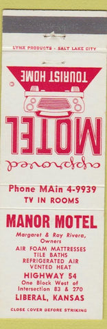 Matchbook Cover - Manor Motel Liberal KS