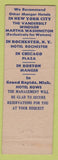 Matchbook Cover - Hotel Annapolis Washington DC WEAR