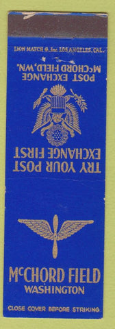 Matchbook Cover - McChord Field WA US Army Post Exchange WEAR