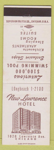 Matchbook Cover - New Lawrence Hotel Chicago IL