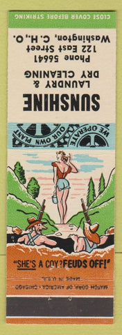 Matchbook Cover - Sunshine Laundry Washington Court House OH hillbilly