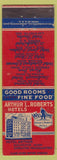Matchbook Cover - Arthur Roberts Hotels Rochester MN