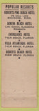 Matchbook Cover - Arthur Roberts Hotels Rochester MN