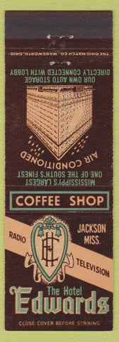 Matchbook Cover - Hotel Edwards Jackson MS