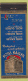 Matchbook Cover - Hotel Kahler Rochester MN