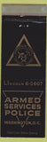 Matchbook Cover - Armed Services Police Washington DC military WEAR