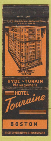 Matchbook Cover - Hotel Touraine Boston MA