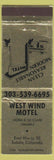 Matchbook Cover - West Wind Motel Salida Colorado