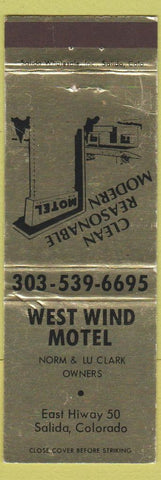 Matchbook Cover - West Wind Motel Salida Colorado