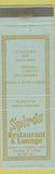 Matchbook Cover - Spiro's Restaurant Lounge Alsip IL