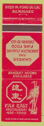Matchbook Cover - Far East Restaurant Milwaukee WI Chinese
