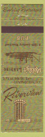 Matchbook Cover - Riverview Hotel Kelly's Landing Covington KY