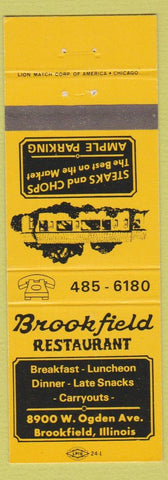 Matchbook Cover - Brookfield Restaurant IL