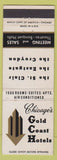 Matchbook Cover - Gold Coast Hotels Chicago IL