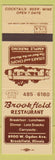 Matchbook Cover - Brookfield Restaurant IL