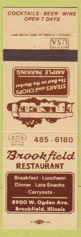 Matchbook Cover - Brookfield Restaurant IL