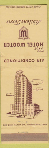 Matchbook Cover - Hotel Wooten Abilene TX WEAR