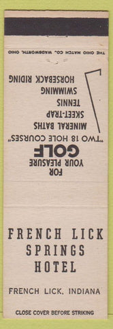 Matchbook Cover - French Lick Springs Hotel French Lick IN