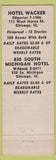 Matchbook Cover - Hotel Wacker Chicago IL