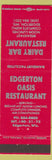 Matchbook Cover - Dairy Bar Restaurant Edgerton WI