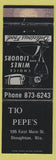 Matchbook Cover - Tio Pepe's Restaurant Stoughton WI WEAR